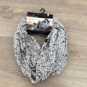 Cuddl Duds Marled Gray & White Infinity Scarf